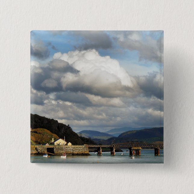 VIEWS OF WALES 2 INCH SQUARE BUTTON (Front)