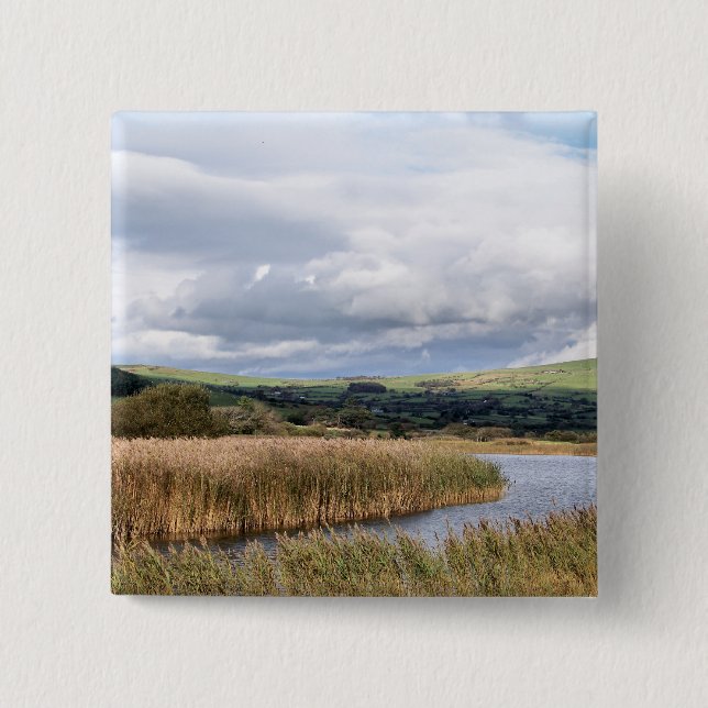 VIEWS OF WALES 2 INCH SQUARE BUTTON (Front)