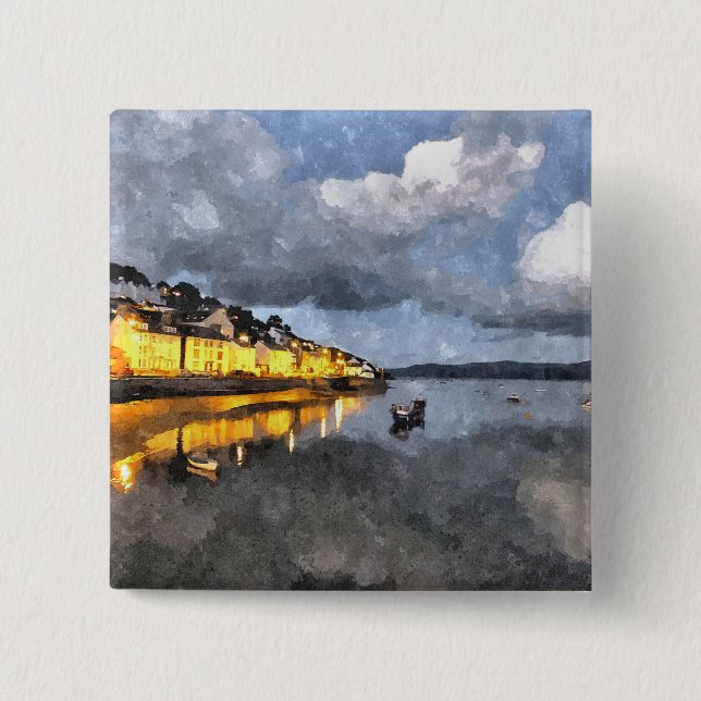 VIEWS OF WALES 2 INCH SQUARE BUTTON (Front)