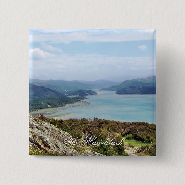 VIEWS OF WALES 2 INCH SQUARE BUTTON (Front)