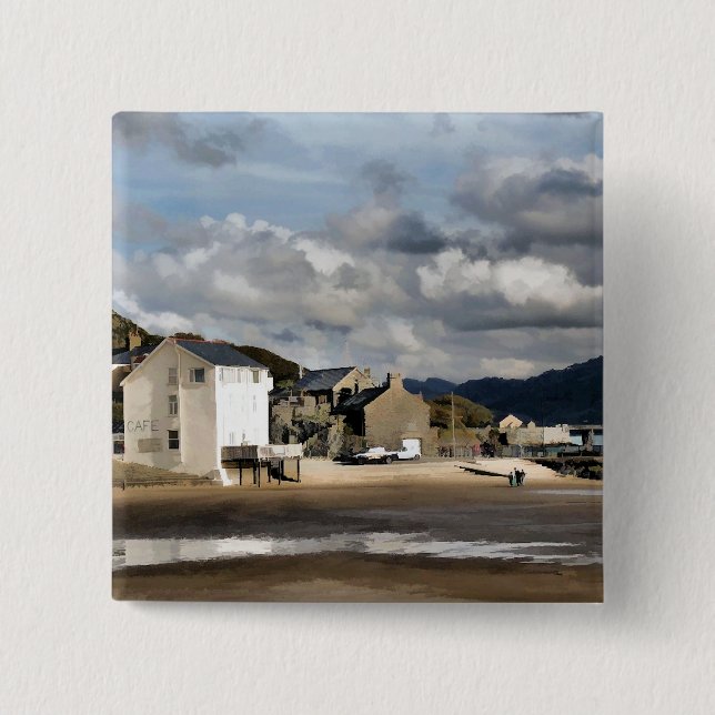 VIEWS OF WALES 2 INCH SQUARE BUTTON (Front)