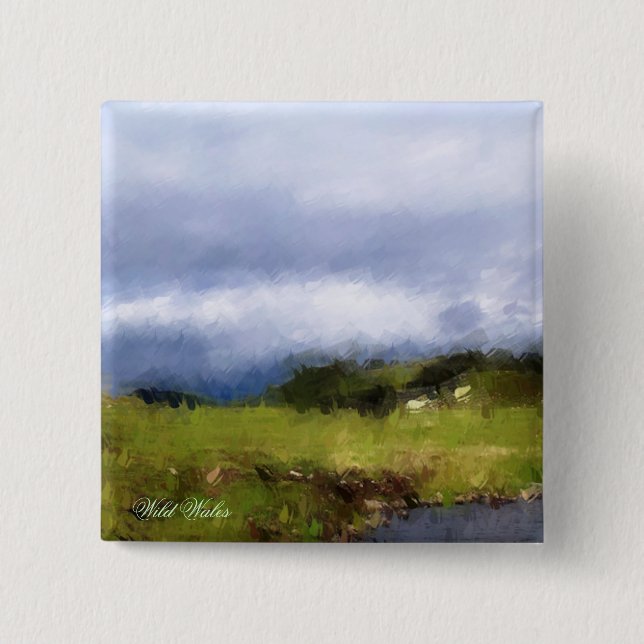 VIEWS OF WALES 2 INCH SQUARE BUTTON (Front)