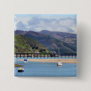 VIEWS OF WALES 2 INCH SQUARE BUTTON