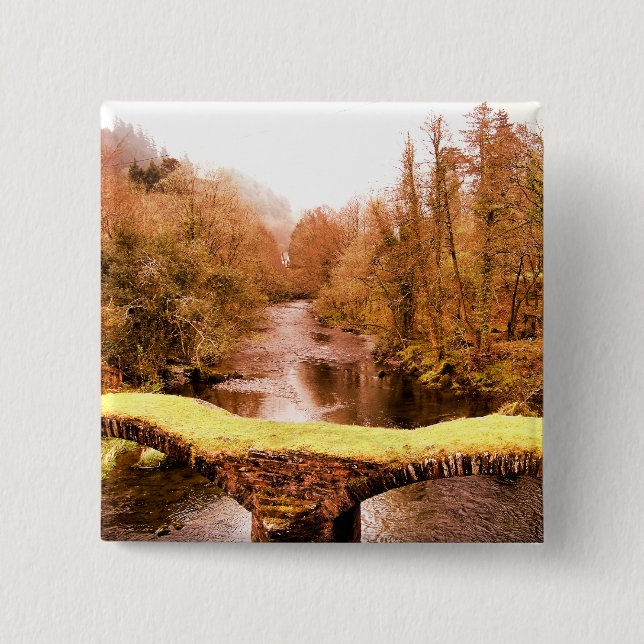 VIEWS OF WALES 2 INCH SQUARE BUTTON (Front)