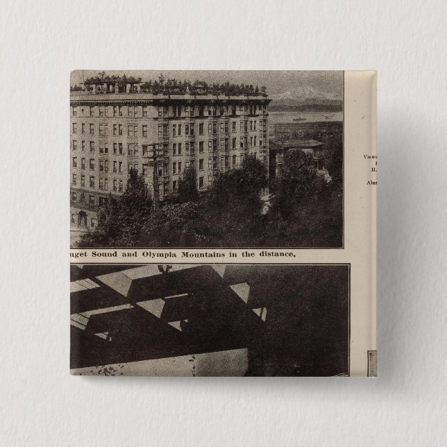Views, Seattle 2 Inch Square Button (Front)