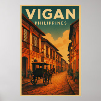Vigan, Philippines Travel Poster