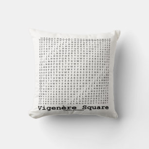 Vigenère Square Cryptography Tabula Rasa Throw Pillow