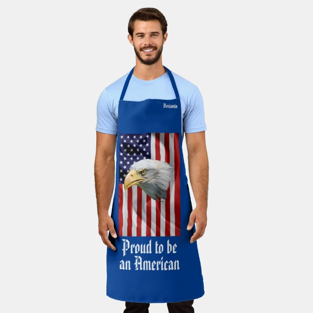Vigilant Eagle, The American Flag, Patriotic Apron (Worn)