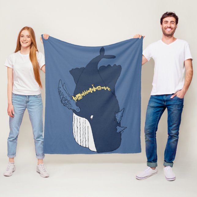 Vigilante Whale Fleece Blanket (In Situ)