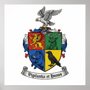 Vigilantia et Honos Heraldic Coat of Arms Poster