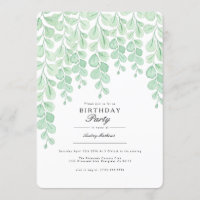 Vigne du jardin | Aquarelle Invitation de fête d'a