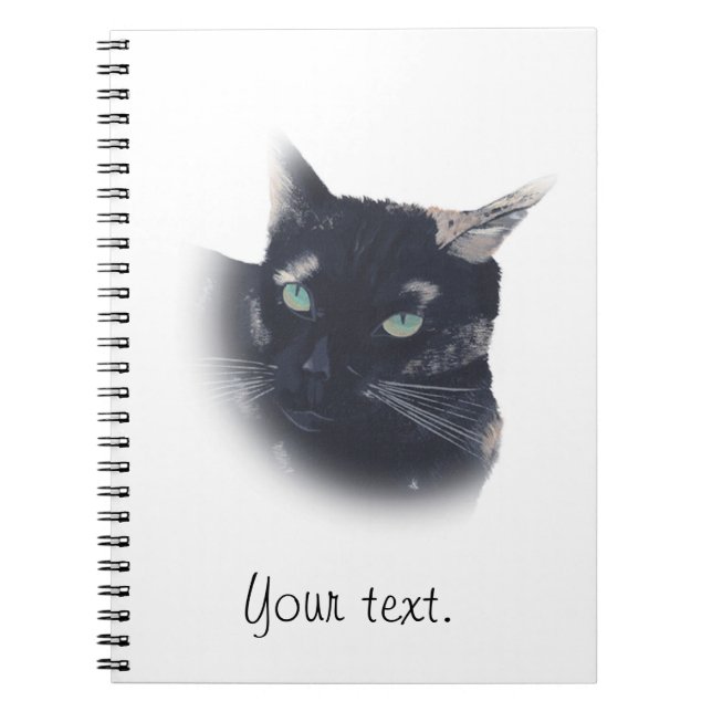Vignette of Tortoise Shell Cat Face Notebook (Front)