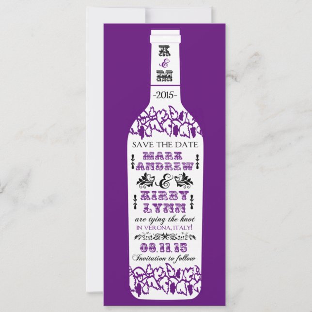 Vignoble Enregistrer la date Cartes de mariage (Devant)