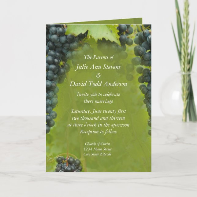 Vignoble Faire-part de mariage à thème (Devant)