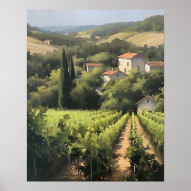 Vignoble français Paysage Art Imprimer Poster (Devant)