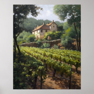 Vignoble français Paysage Art Imprimer Poster
