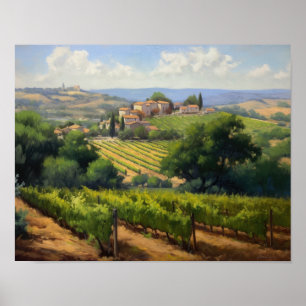 Vignoble français Paysage Art Imprimer Poster