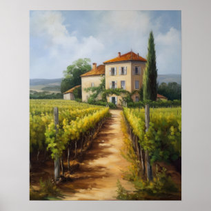 Vignoble français Paysage Art Imprimer Poster