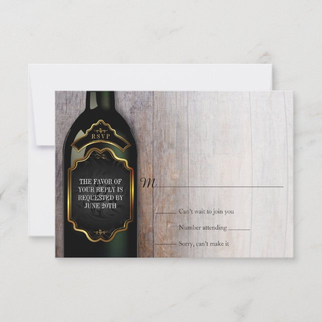 Vignoble rustique Mariage RSVP Réponse (Devant)