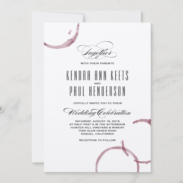 Vignoble Stains Vignoble Faire-part de mariage (Devant)