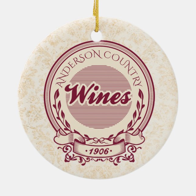 Vignoble sur mesure vin ornement de Noël (Dos)