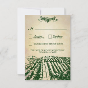 Vignoble toscan vintage Mariage RSVP Cartes