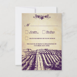 Vignoble Vintage toscan Mariage RSVP Cartes