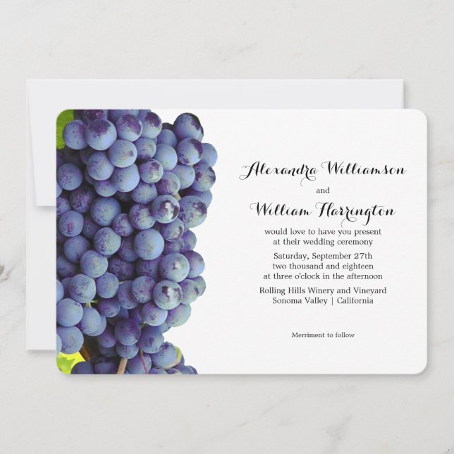 Vignoble viticole vigne pourpre Invitations de mar (Devant)