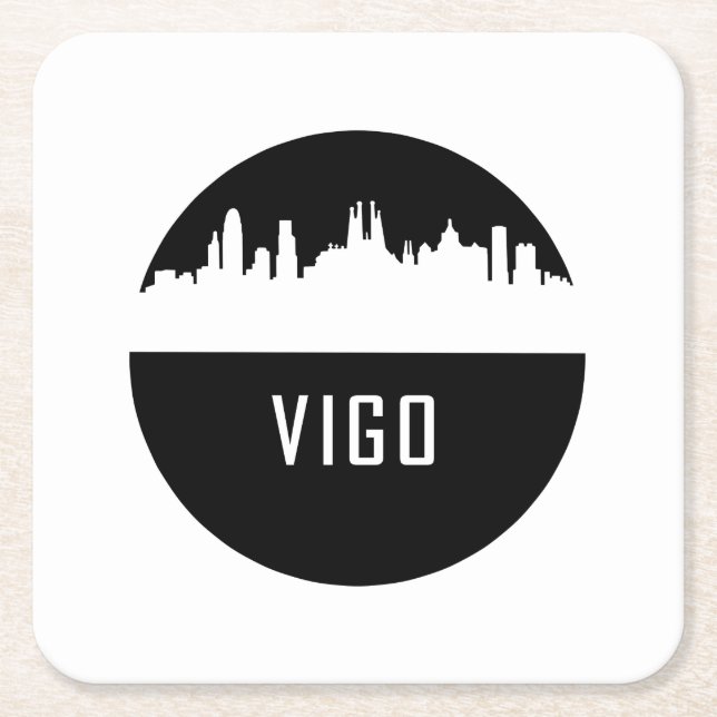 Vigo | cities of Spain Square Paper Coaster (Front)