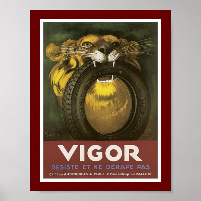 Vigour Automobile Tire Advertisement Poster (Front)