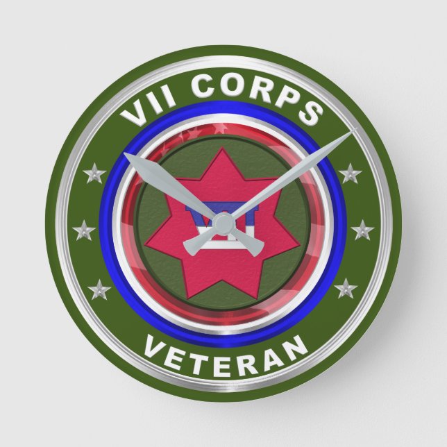VII Armored Corps Keepsake Round Clock (Front)