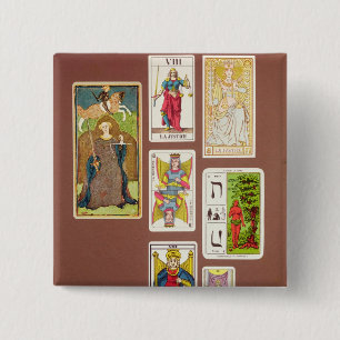 VIII Justice, seven tarot cards 2 Inch Square Button