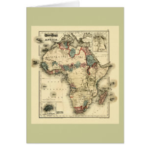 Viintage 1874 Map of Africa Antique African Print