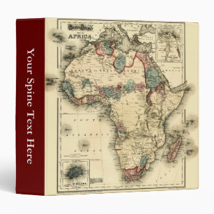 Viintage 1874 Map of Africa  Antique African Print Binder
