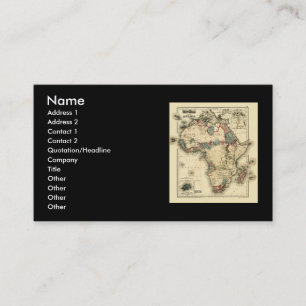 Viintage 1874 Map of Africa  Antique African Print Business Card