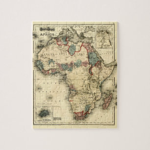 Viintage 1874 Map of Africa  Antique African Print Jigsaw Puzzle