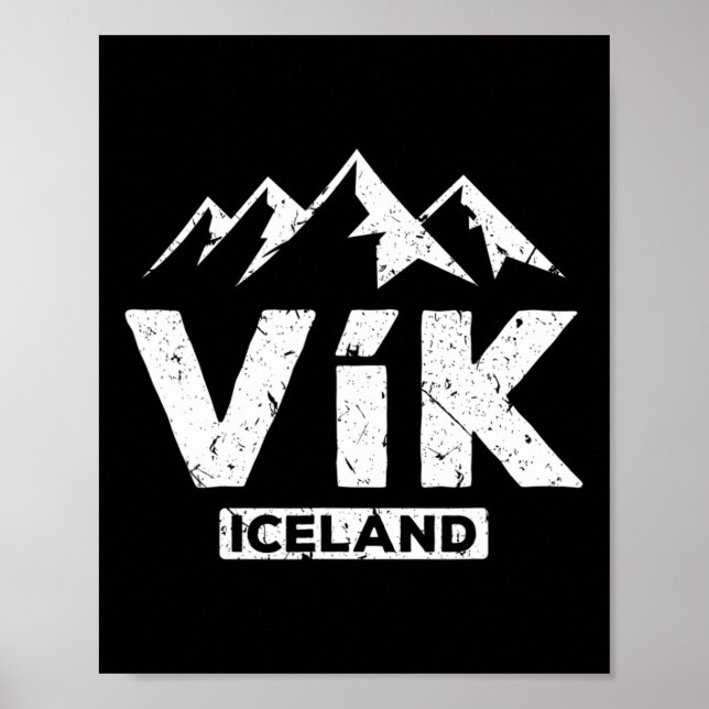 Vik Iceland Icelandic Pride Black Sand Beaches Gla Poster (Front)