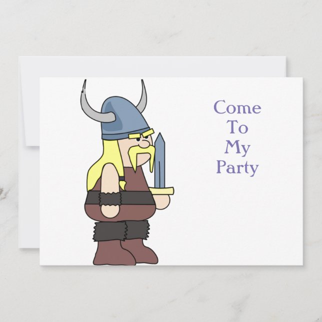 "Vikie the Viking" Party Invitation (Front)
