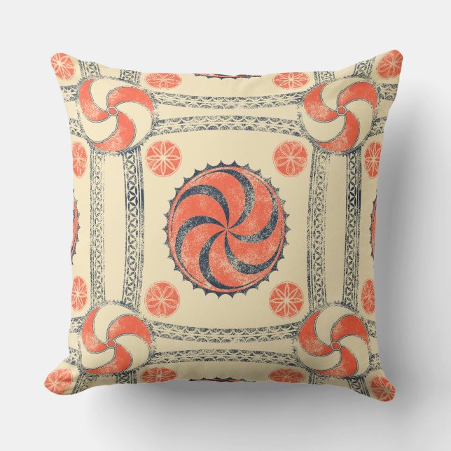 Viking Amulet Solar Sign Throw Pillow (Front)