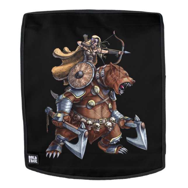Viking Archer Riding War Bear Backpack (Removable Face)