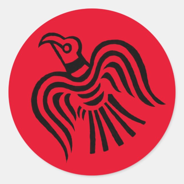 Viking Banner Raven Symbol Classic Round Sticker (Front)