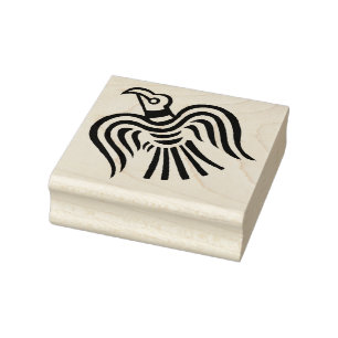 Viking Banner Raven Symbol Rubber Stamp