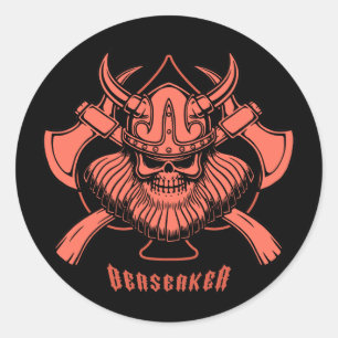 Viking Berserker Classic Round Sticker