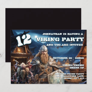 Viking Birthday Invitation Boys Warrior & Demons