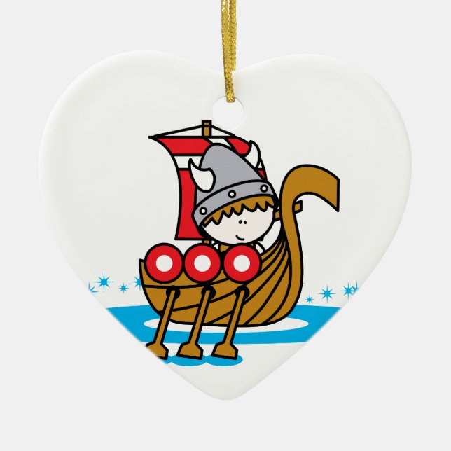Viking Boy Ceramic Ornament (Front)