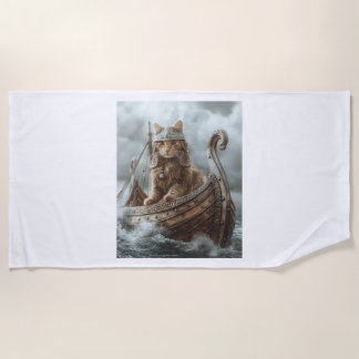 Viking Cat Beach Towel