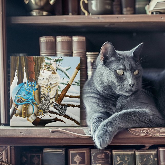 Viking Cat Blue Dragon Tile (Creator Uploaded)