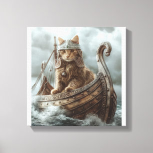 Viking Cat Canvas Print
