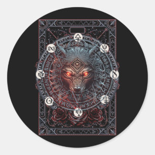 Viking Celtic Fenrir Wolf Brand Norse Mythology Wo Classic Round Sticker