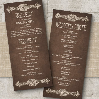 Viking Celtic Gamer Wedding Programme